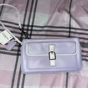 Lilac and white Coach clutch/wristlet